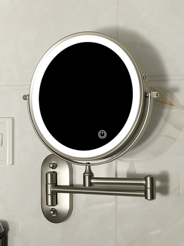 Wholesale Bathroom Mirror Vanity Mirror No Drilling Wall Mount Hotel Bathroom Wall Sticking Double Sided Dressing Mirror Telescopic Foldable