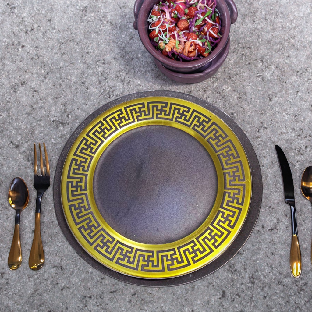 Fábrica directa de platos de carga de frutas platos de decoración restaurante europeo fiesta de boda lujo retro ligero