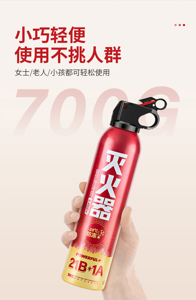Flame Warrior Car Fire Extinguisher Car Fire Inspection 21B Mini Portable Dry Powder Fire Extinguisher