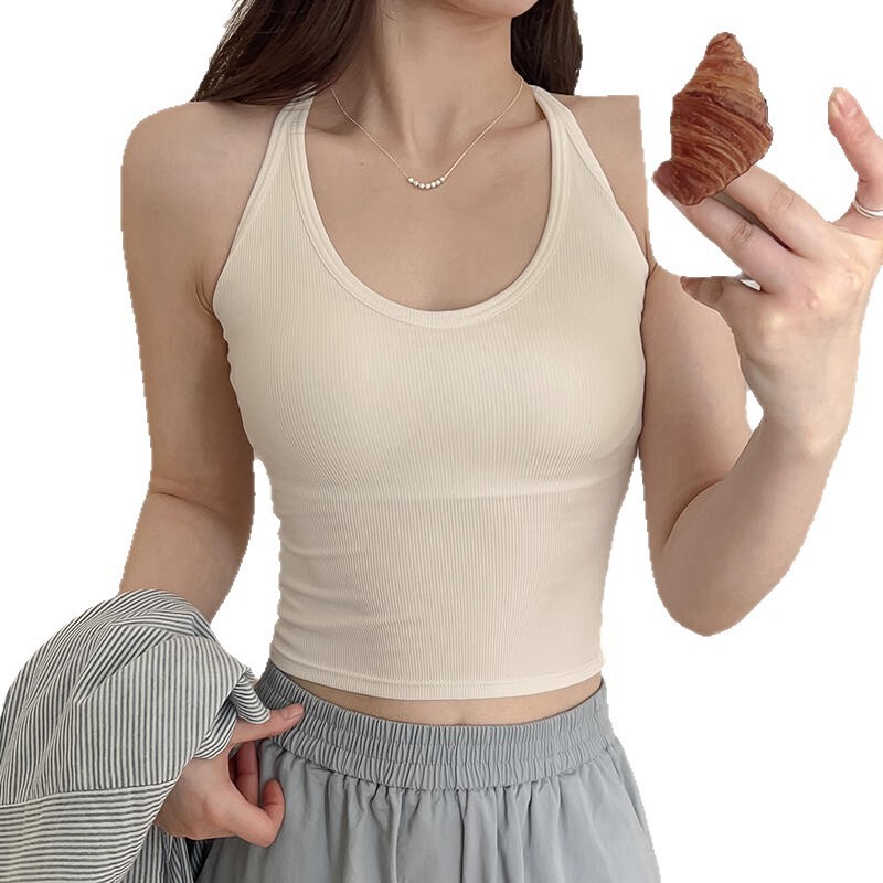 露出防止ノースリーブ、副乳収縮、ノンワイヤー、甘辛美背中ブラ、オールインワン下着、女性用ホルターネックキャミソール|undefined