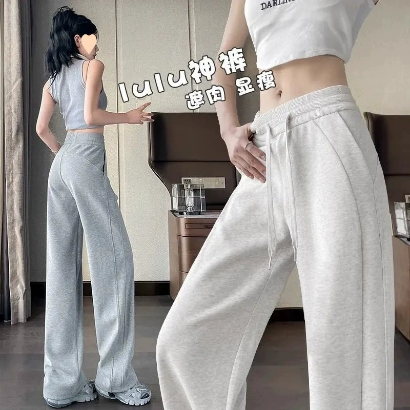 Осенние полуплотные брюки для отдыха, oversized, свободный крой