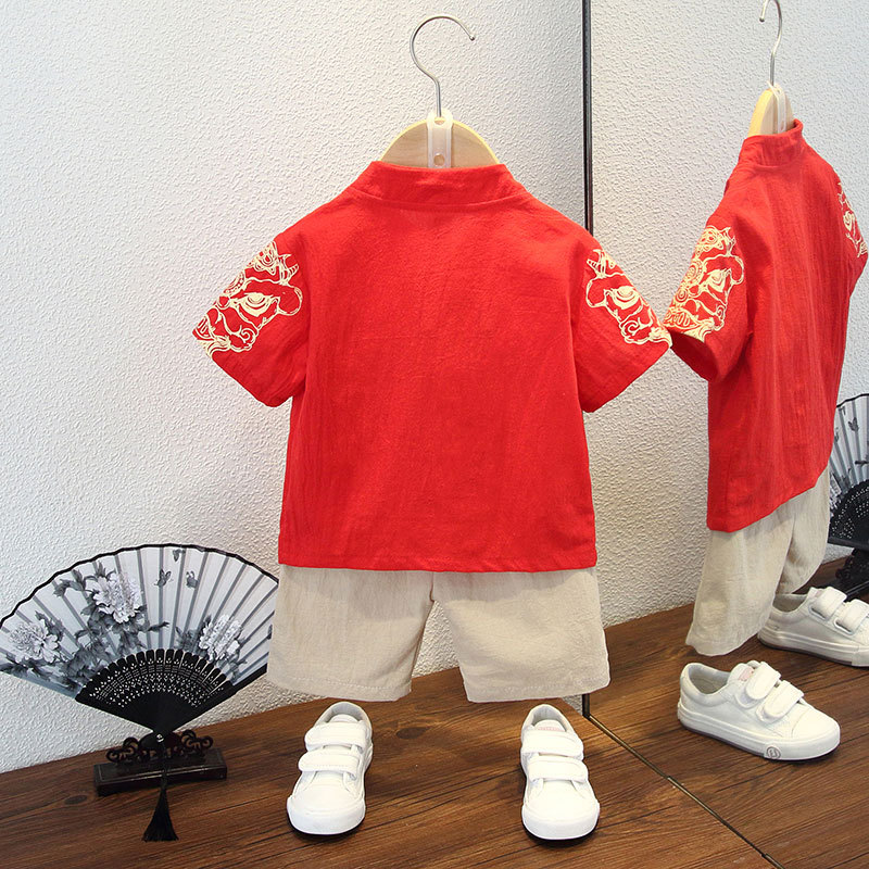 Hanfu, helmet, thin retro children's set
