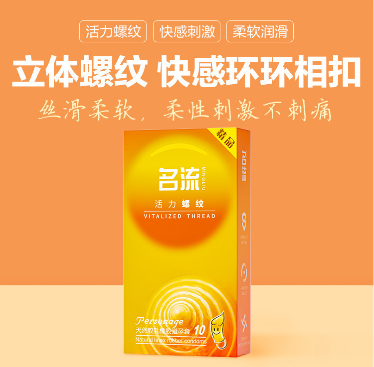 Celebrity Vitality Ribbed Condoms 10-Pack, Ultra-Thin Medium Latex, Three-Dimensional Ribbed — detail image 12