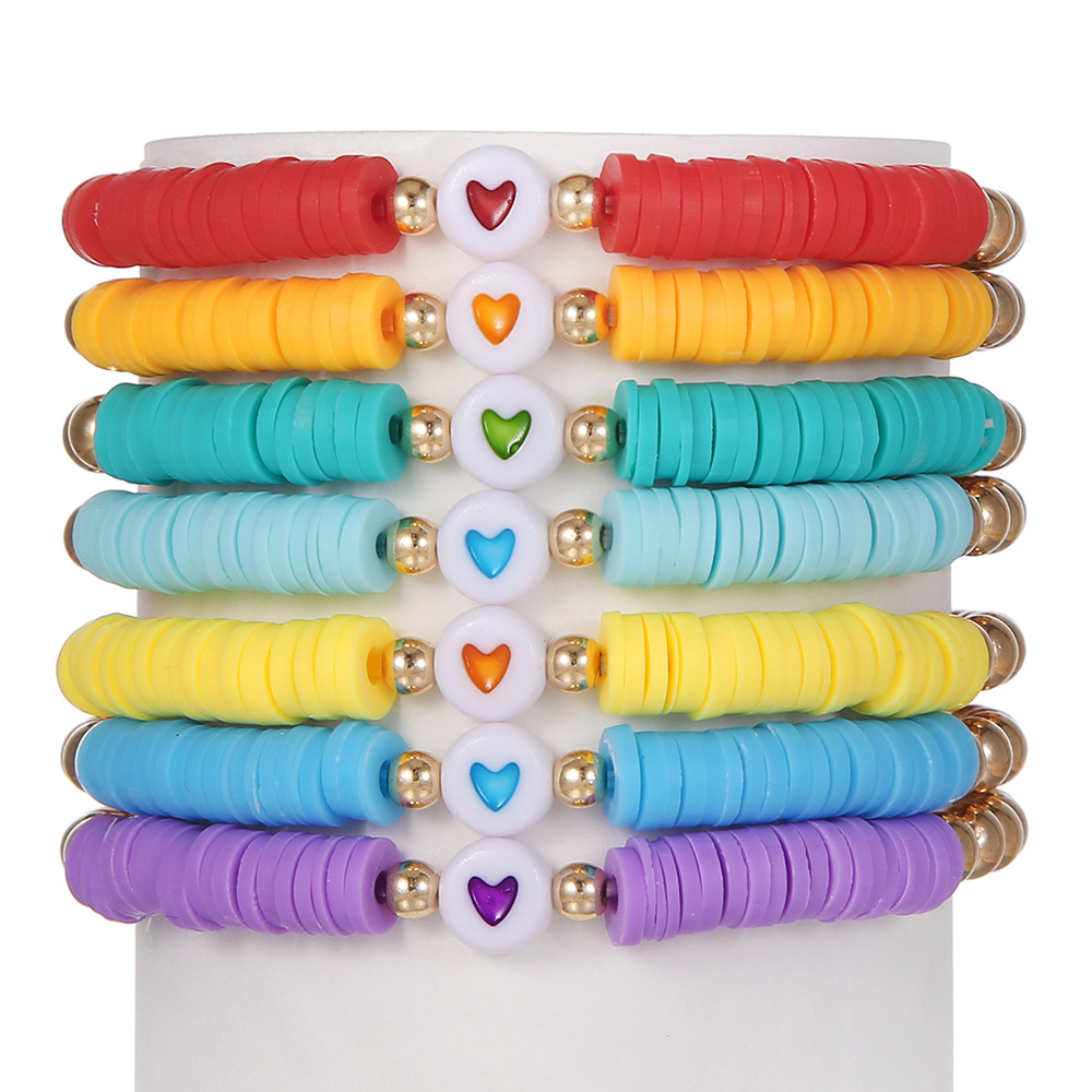 Vacances Bohémien Géométrique Forme De Cœur Argile Molle Perlé Femmes Bracelets display picture 5