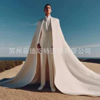 Новый плащ три комплекта длинный плащ жилет брюки Мужская мода костюм костюм подиум мода мода за пределами Европы и Америки
