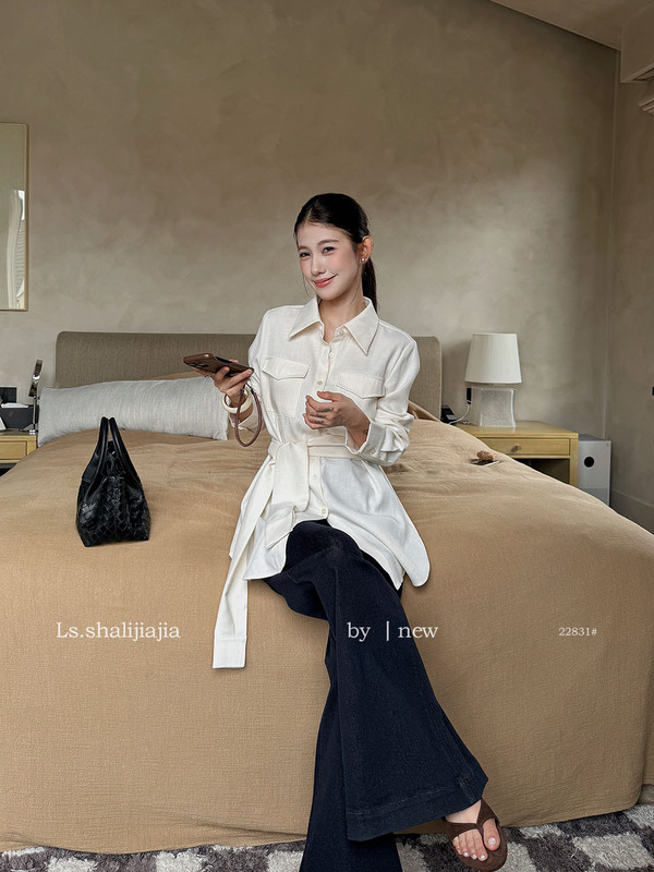 LS 极简时尚通勤衬衫上衣女 广州十三行2025早秋新品女装22831#|undefined