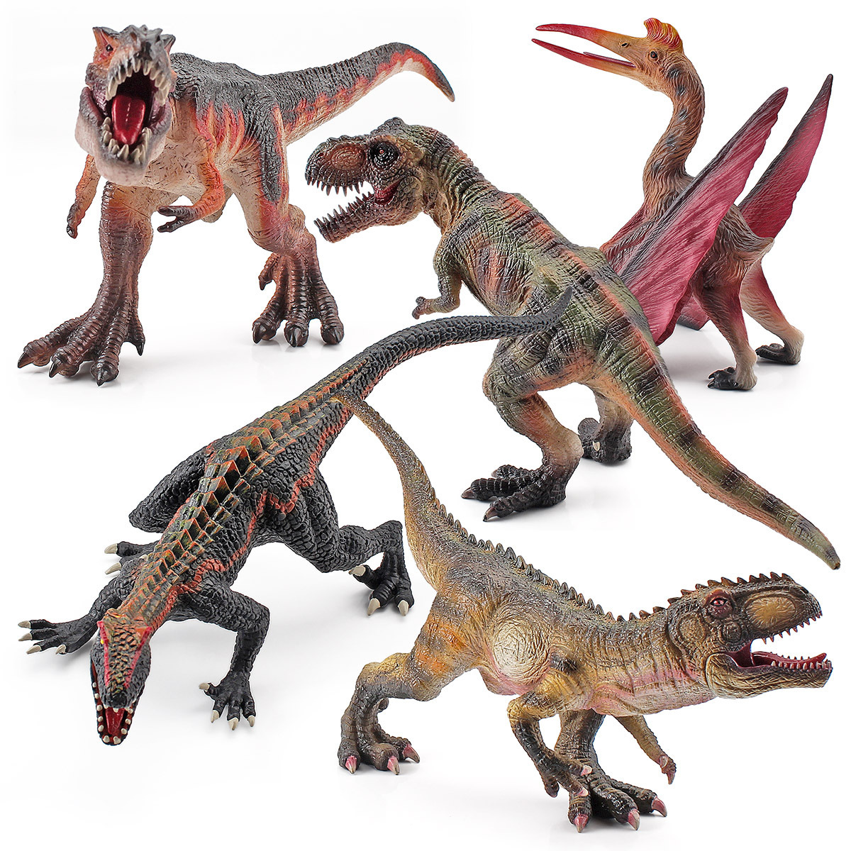 Figura de exhibición estática de dinosaurios de la jurásica, modelo sólido de animales del sur de América: Giganotosaurus, Halesaurus, Velociraptor, para niños, transfronterizo.