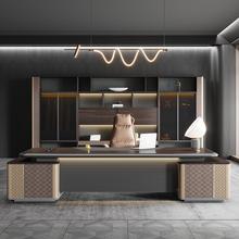 简约现代领导办公桌董事长总裁桌老板桌烤漆大班台桌椅组合
