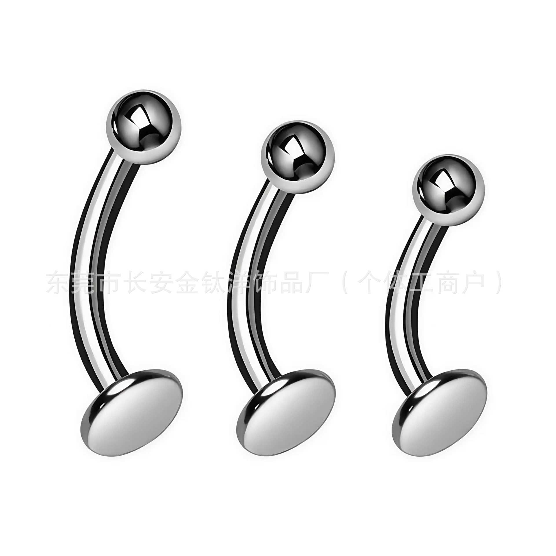F136 Titanium Internal Thread Navel Ring Curved Barbell Ball End G23 Titanium Alloy Belly Button Piercing Jewelry detail image 5