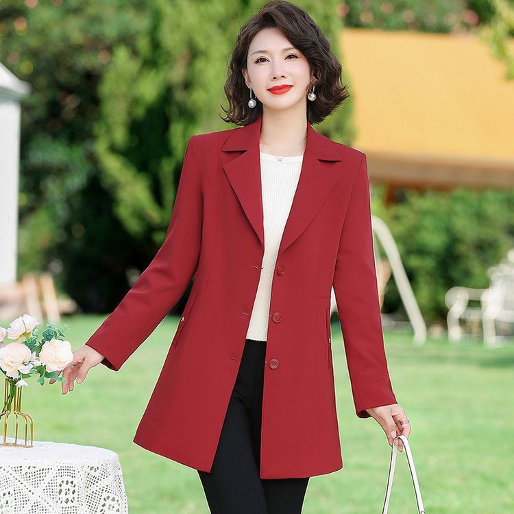 秋天中长款妈妈风衣外套女2025春秋新款休闲大码宽松中老年上衣女|undefined