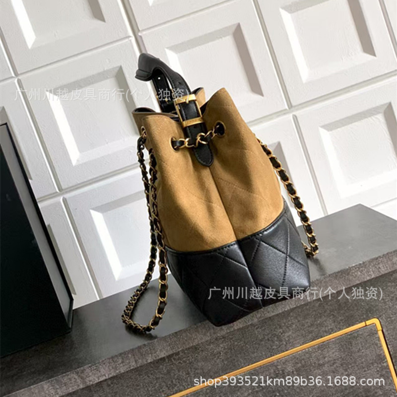 2025新款小香风25A麂皮托特包hobo包大容量条水桶包流浪肩斜挎包|undefined