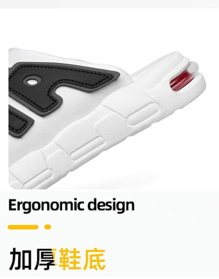 Dép lê đế dày chống trơn kiểu thể thao ngoài trời, form unisex size lớn — màu xám, màu đỏ, quần kaki, trắng chi tiết 8