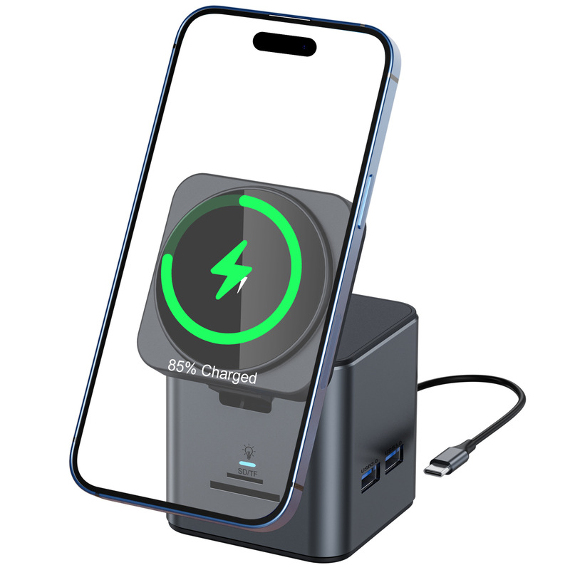 Hot Selling Docking Station Typec Docking Station 15W Metal Magnetic Wireless Fast Charging Hub3.0 Hdtv Card Reader Hot Selling Docking Station Typec Docking Station 15W Metal Magnetic Wireless Fast Charging Hub3.0 Hdtv Card Reader