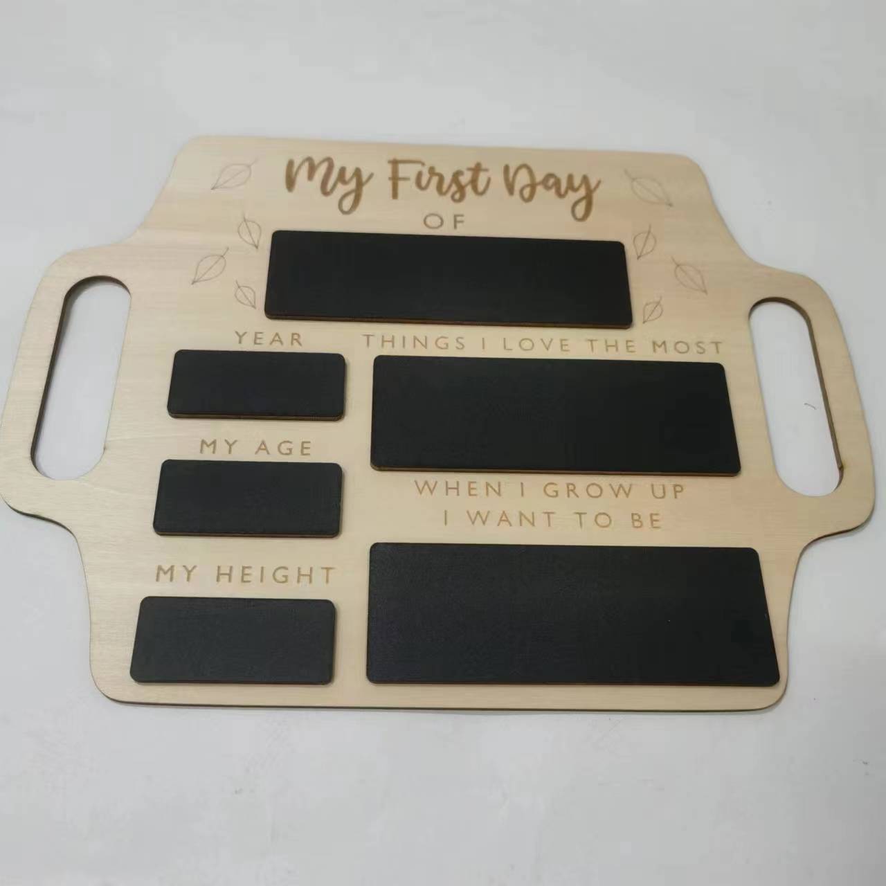 Tablero de mensajes de madera con mango de memoria reutilizable pared de fotos de jardín de infantes nueva educación preescolar transfronteriza