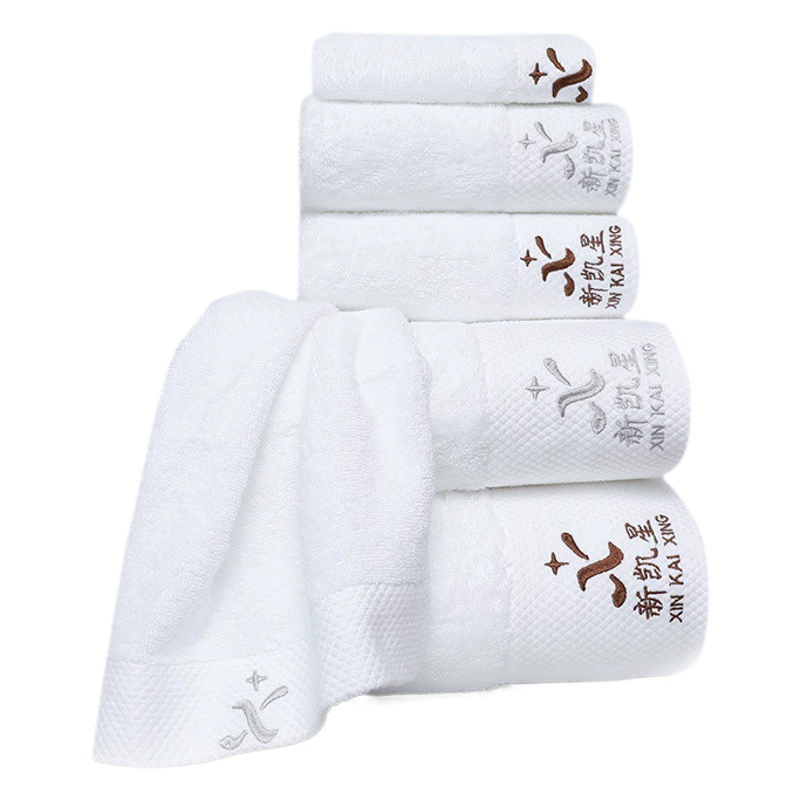 Пятизвездочное гостиничное полотенце Хлопковое полотенце для салона красоты Банное полотенце Жаккардовое утолщенное со спиральными краями Платиновое атласное простое полотенце для лица