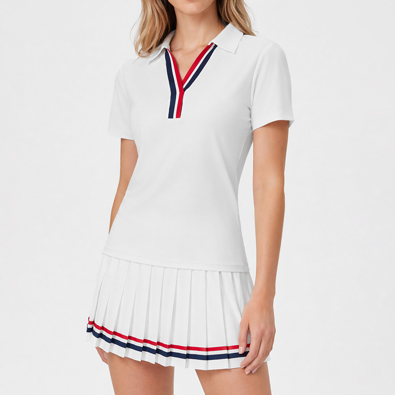Amazon nuevo juego de tenis de mujer bolsillo anti-fuerte vestido corto de fitness con solapa golf set