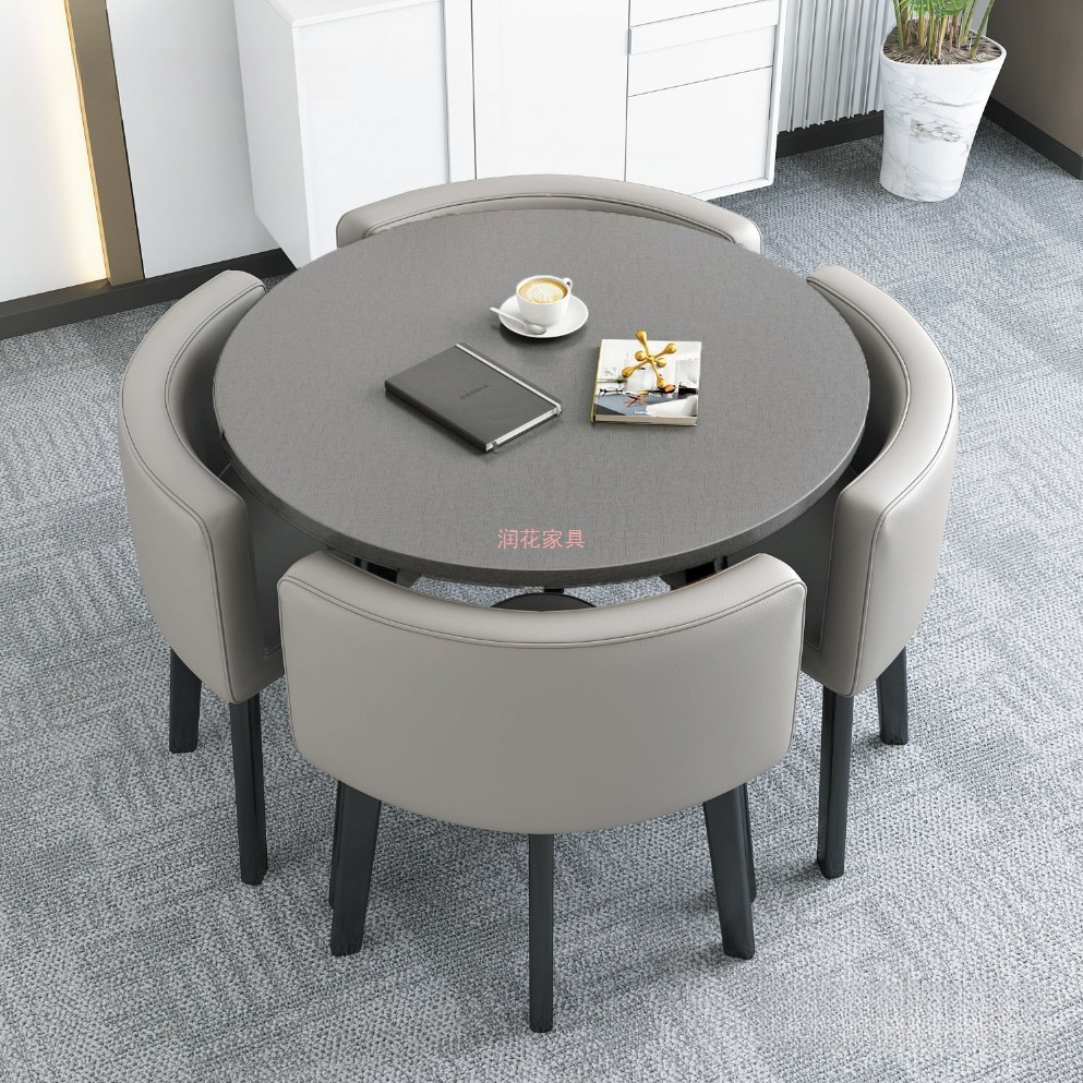 Foldable Dining Table for Home Use, Suitable for Small Apartments, Dining Tables, Commercial Storefronts, Meeting Tables and Chairs, Reception Round Table