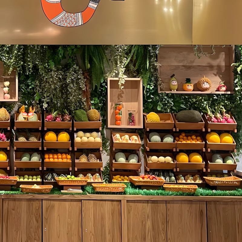 Estante de exhibición de frutas de madera sólida estante de supermercado estante de almacenamiento tipo escalón estante de exhibición de frutas y verduras estante de almacenamiento multicapa