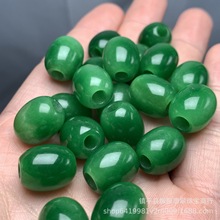 玉石挂件翠玉马来玉路路通吊坠大孔祖母绿项链满绿玉珠手链坠批发