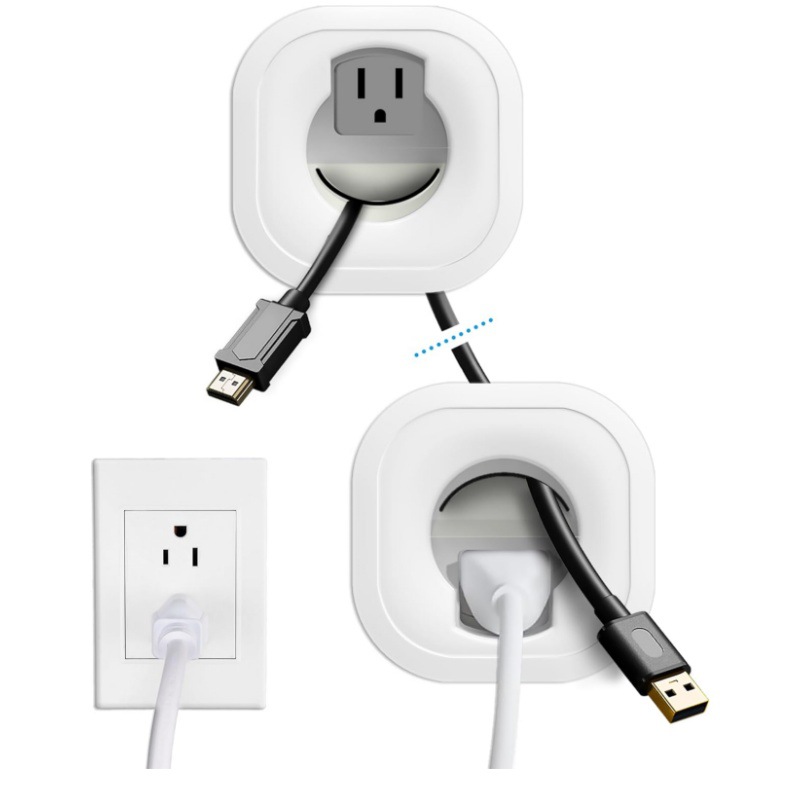 美规接口110-240v 带钻孔锯附件墙内壁挂式电缆管理套件 标准款