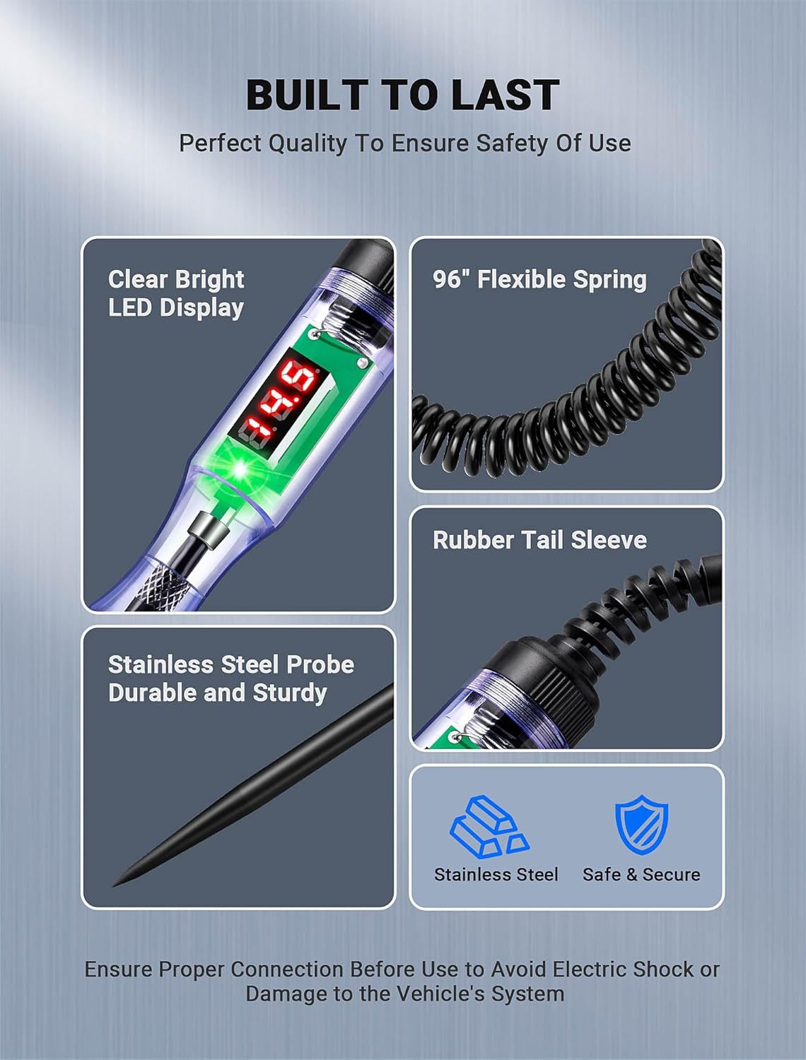 Car Electrical Tester Repair Tool, Vehicle Test Pen, Induction Pen, Electrical Test Pen, Test Light, Circuit Detector, Diagnostic Tool