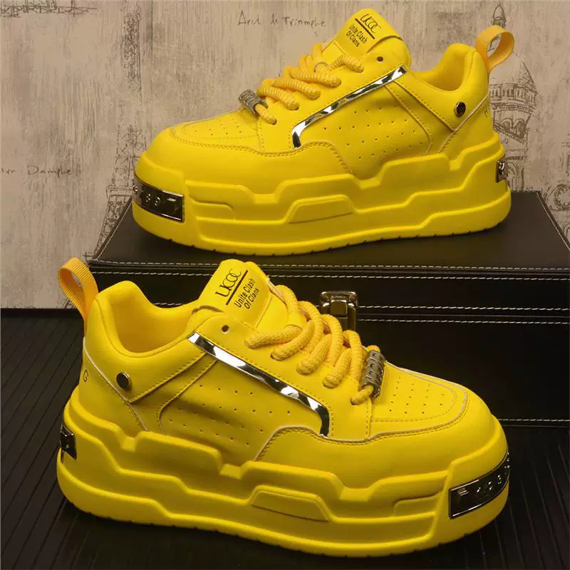 Оригинальные мужские туфли, белые кроссовки на толстой подошве, модные кроссовки в стиле ins, универсальные мужские туфли, спортивная и повседневная обувь