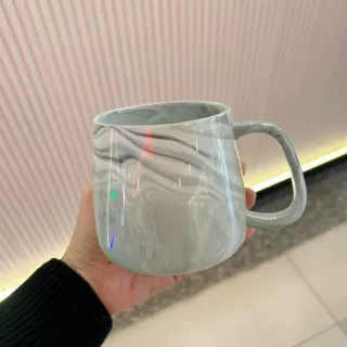北欧ins陶瓷马克杯 创意石纹家用早餐牛奶杯咖啡杯情侣款喝水杯子