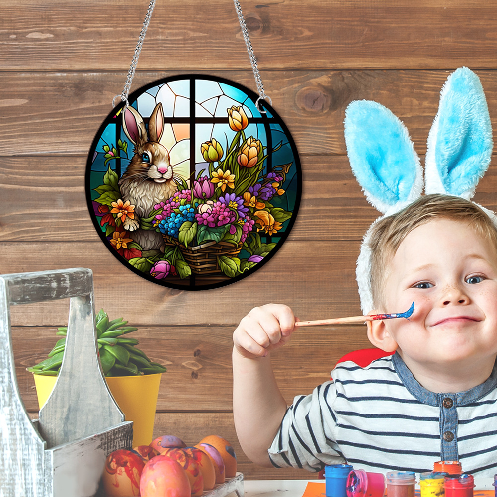 95g Weight pendant Home Textiles & Decor Type Acrylic Material Easter Festival Rabbit Pattern Casual, Elegant, Classical Style Easter Casual Elegant Classical Rabbit Arylic Party Supplies Decorations 41