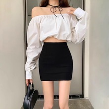 白色半身裙女夏季紧身性感包臀裙高腰弹力黑色OL职业一步短裙春秋