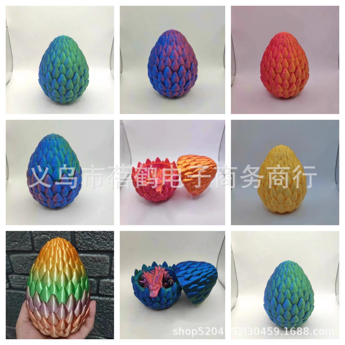 Tanque de peces paisaje decoración 3D impresión conjunta dragón chino decoración creativa conjunto dragón huevo Halloween Navidad