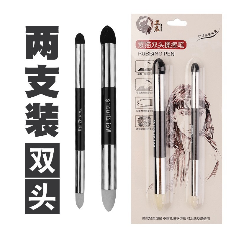 Juego de brochas para pintura al óleo con esponja y pinceles detallados