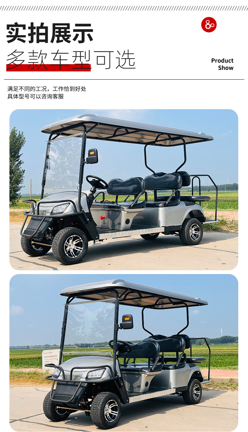 6-Seat Golf Cart Hotel Reception Outdoor Shuttle Tourist Attraction Villa Real Estate Electric Four-Wheeler