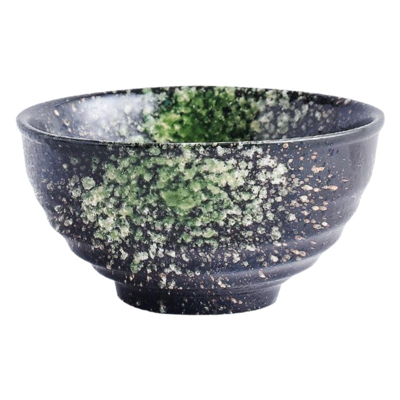 Tazón de arroz de cerámica de estilo japonés hogar olla caliente coreana cocina japonesa retro personalizado creativo comercial engrosado tazón pequeño tazón de sopa