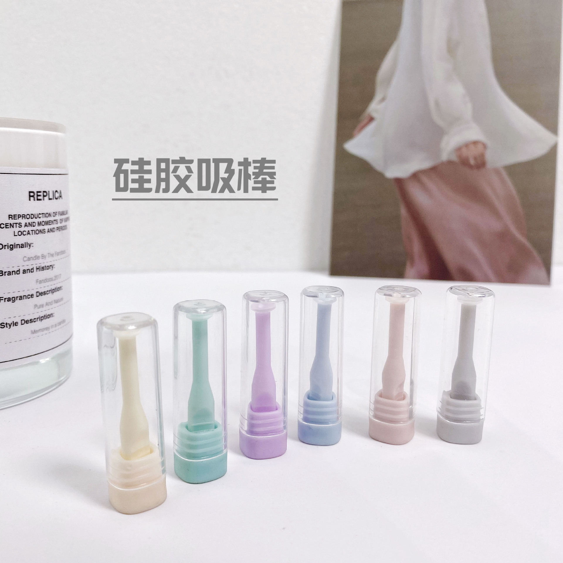 RGP硬性角膜塑形隐形眼镜硅胶吸棒一体实心佩戴棒OK镜辅助摘取器