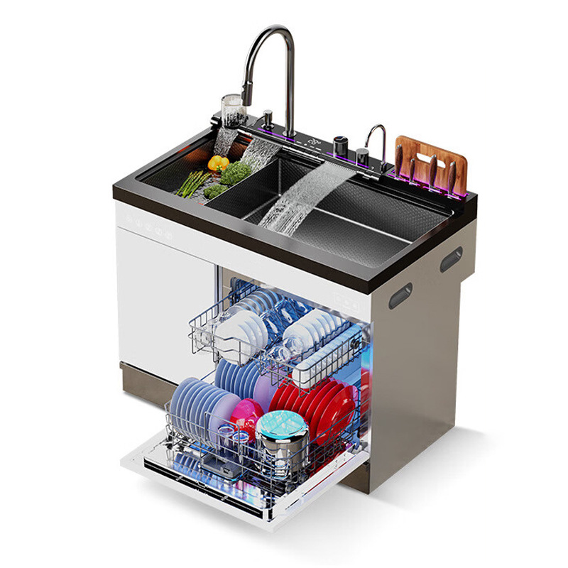 Cross-Border Exclusive Supply of 1000mm Ultrasonic Integrated Sink Dishwasher for Home Kitchen Use, Built-In Dishwasher
