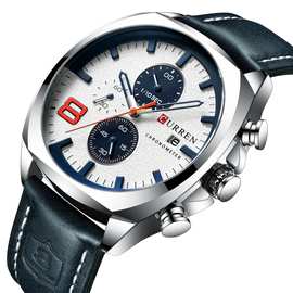 德国2026爆款厂家CURREN卡瑞恩8324男士运动手表时尚休闲男士多功