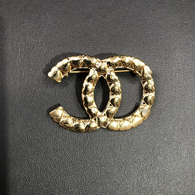 Women, Double C Letter Brooch, Yaxa sancaqları - 18k-gold-diamond-shaped-brooch