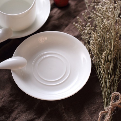 欧式意式陶瓷浓缩咖啡杯带碟带勺 经典简约白色英式骨瓷茶杯