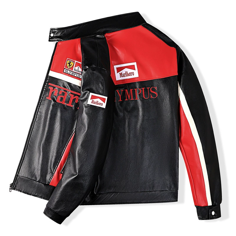 机车皮衣赛车服摩托车骑行服防摔保暖防水骑士装备男夹克修身