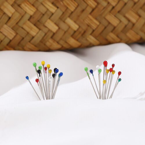 Cross-border box-packed colorful fixed decoration bead pearlescent needle clothing positioning needle big needle bouquet decoration pin needle auxiliary needle