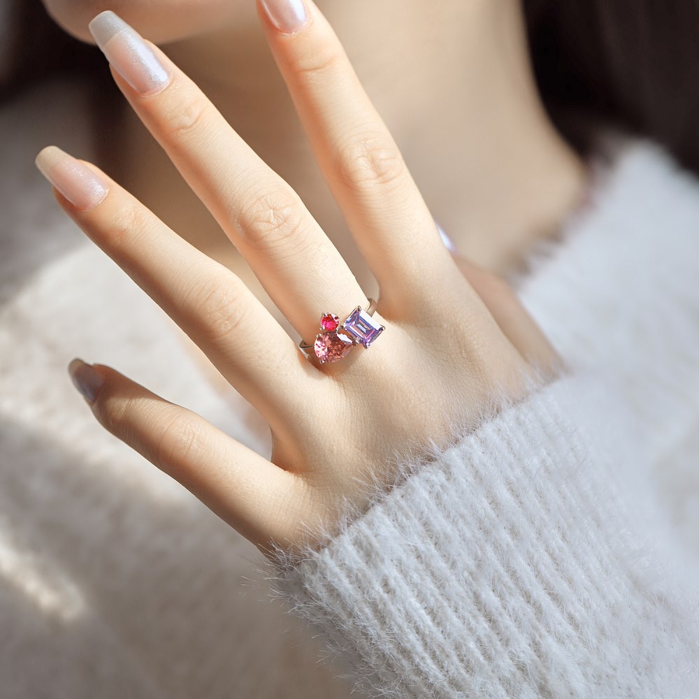 15g Weight Zircon Inlay Material Rings Classification 1 Piece 925 Sterling Silver Geometric Zircon Rings