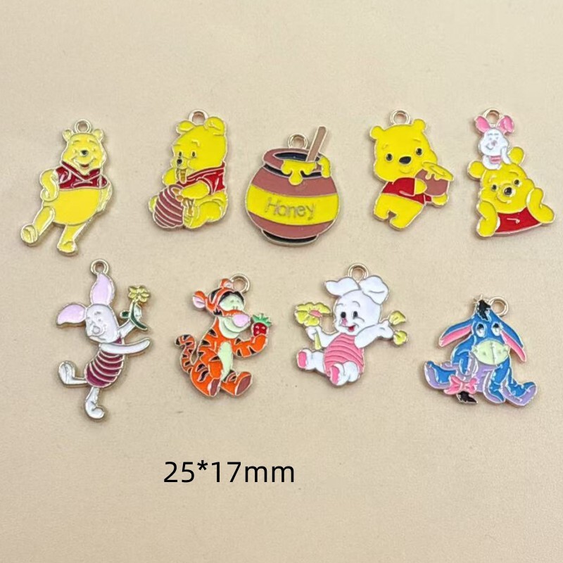 漫画かわいい子豚ビニグマ虎滴油合金DIYイヤリングペンダントネックレスキーホルダーアクセサリーアクセサリー|undefined