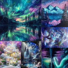 亚马逊TEMU钻石画爆款梦幻风景满钻DIY卧室客厅挂画装饰厂家直销