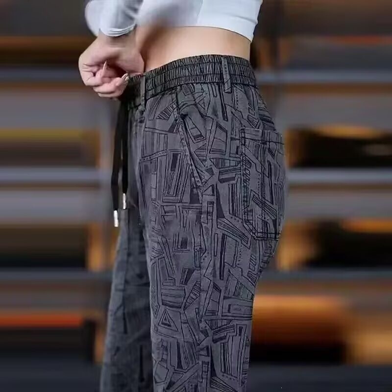 Summer Thin Casual Pants for Men 2026 New Style Gray Jacquard Straight-Leg Pants Trendy Loose Slimming Sports Trousers Summer Thin Casual Pants for Men 2026 New Style Gray Jacquard Straight-Leg Pants Trendy Loose Slimming Sports Trousers