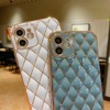 Lambskin iPhone 12 rhombic lattice case
