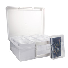 国境を越えた熱い販売 4x6inch ポータブル透明プラスチックボックス写真はがき収納家庭用おもちゃオーガナイザー