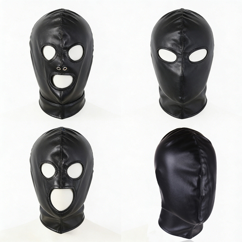Wholesale Sm Erotic Headgear Leather Bondage Mouth-Covering Eye-Opening Mask Adult Products Female Flirting Toy Mask