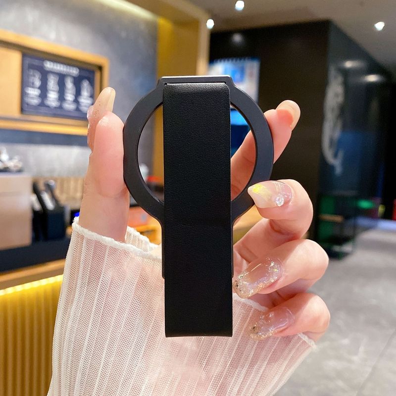 レザーリストバンドアルミニウム合金デスクトップ携帯電話ホルダー折りたたみ磁気サポートスタンド Apple Huawei Xiaomi Android テーブルに適しています|undefined