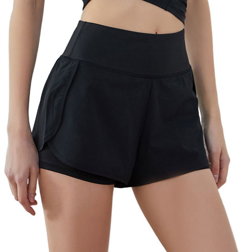 Cross-border sports shorts for women running anti-exposure high-waist fake two-piece quick-drying outdoor training yoga casual fitness pants