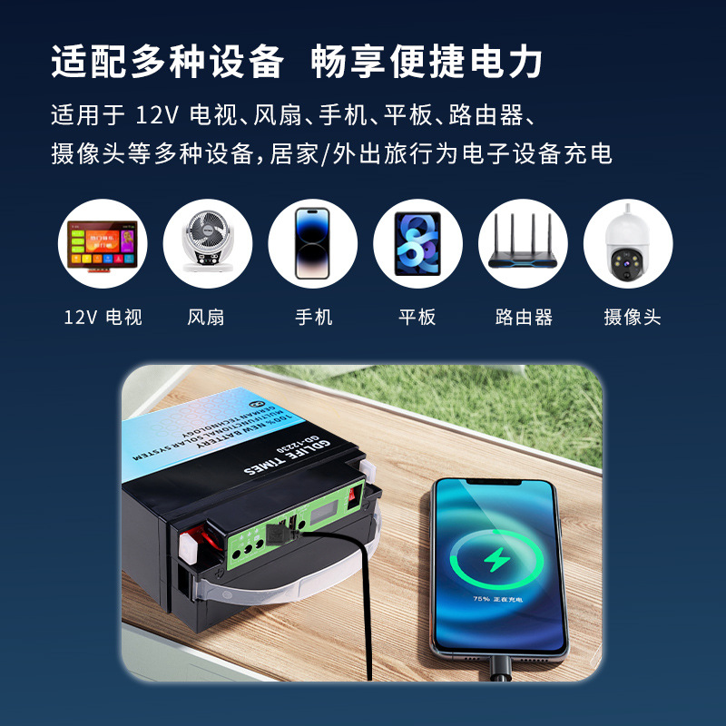 GDTIMES suministro de energía solar 12V conjunto de baterías USB cargable LED sistema de iluminación doméstica exterior